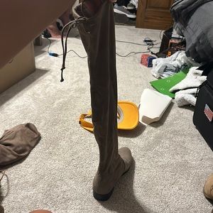 Thigh high flat boots